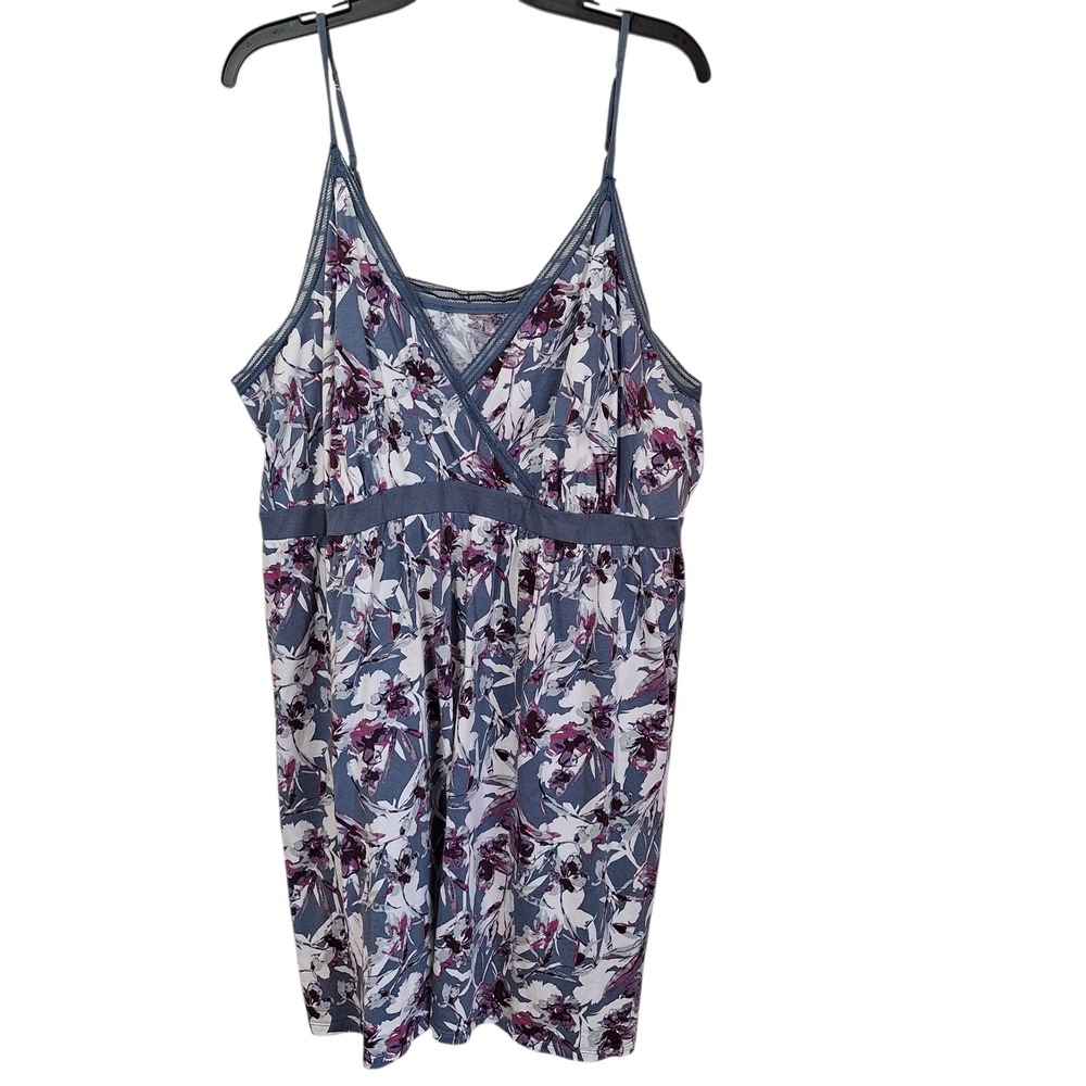 LANE BRYANT Cacique Comfy Cotton Lace-Trim StrappyBack Chemise Size 26/28